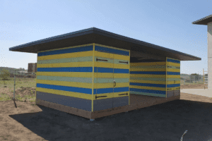 Outdoor classroom with 2 storage rooms
